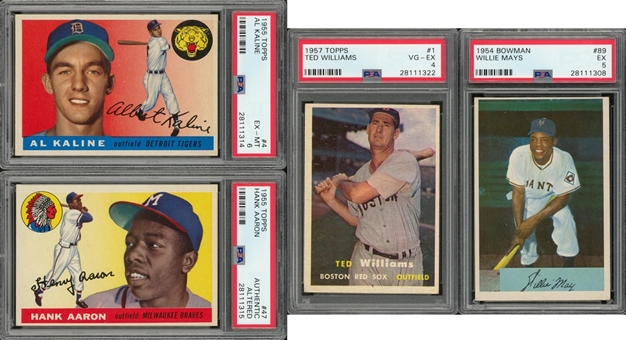 1954-1957 Topps and Bowman Hall of Famers PSA-Graded Collection (4 Different)